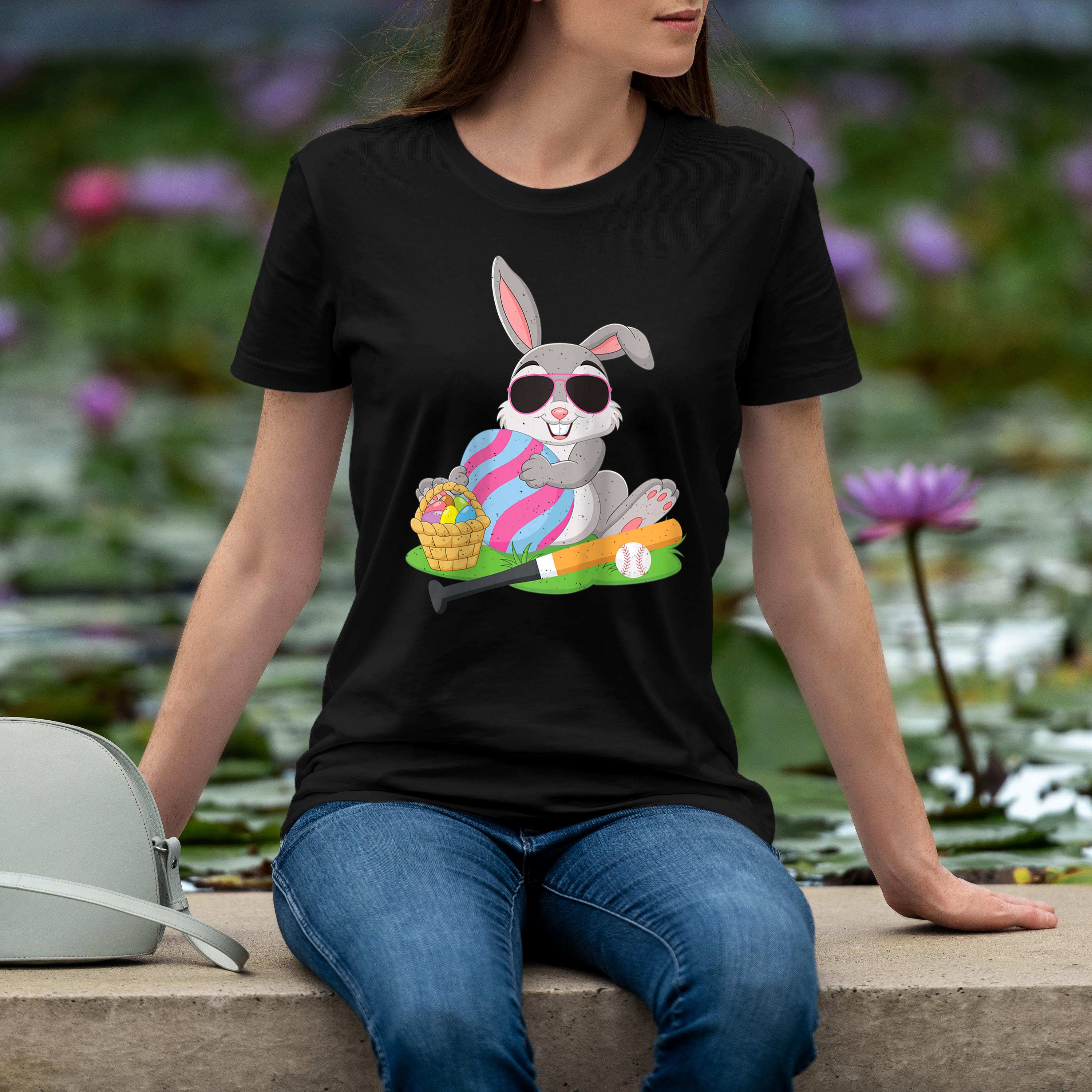 Easter Day T Shirt Baseball Bunny Rabbit Easter Basket Eggs Raglan Baseball Tee 